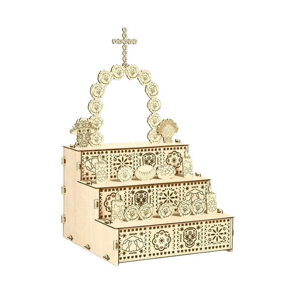 Wooden Altar And Offering Box Set, Halloween DIY Wooden Decoration, Home Souvenir Storage Box, Halloween Party Favor and Gift