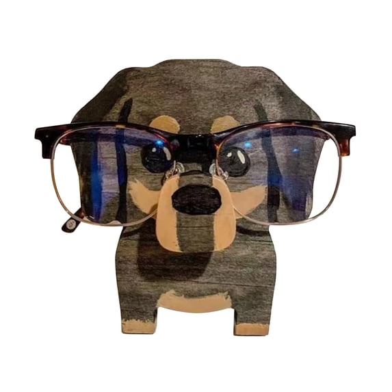 Wooden Animal Eyeglass Stand Puppy, Kitten, and Owl Shaped Stand for Glasses Storage and Display for office Desk Home Decor