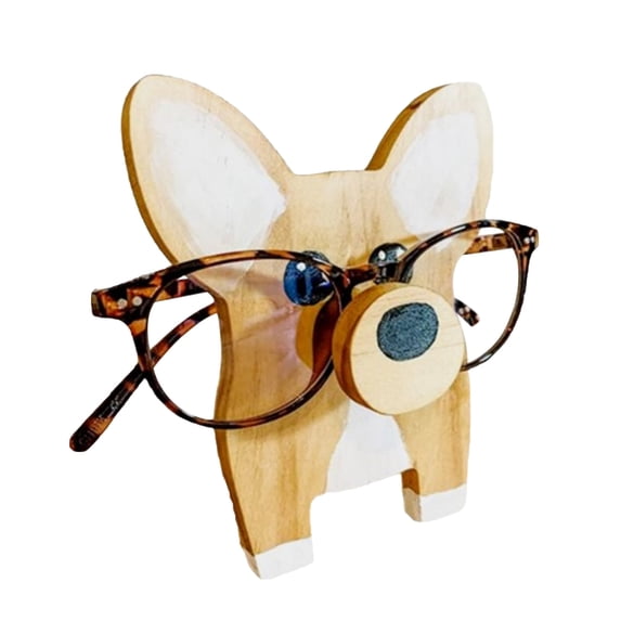 Wooden Animal Eyeglass Stand Puppy, Kitten, and Owl Shaped Stand for Glasses Storage and Display for office Desk Home Decor