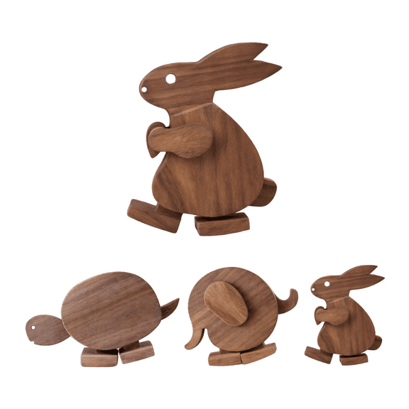 Wooden Animal Figurines, Handmade Walking Animals, Gravity-Powered Balance Walker Toy, Educational Decor for Home, Office and Playroom, 4.72 Inch, 1 Pack