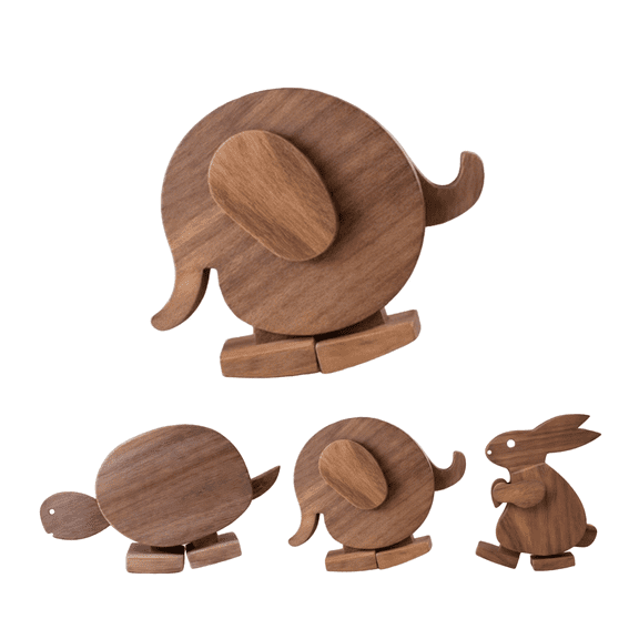 Wooden Animal Figurines, Handmade Walking Animals, Gravity-Powered Balance Walker Toy, Educational Decor for Home, Office and Playroom, 4.72 Inch, 1 Pack