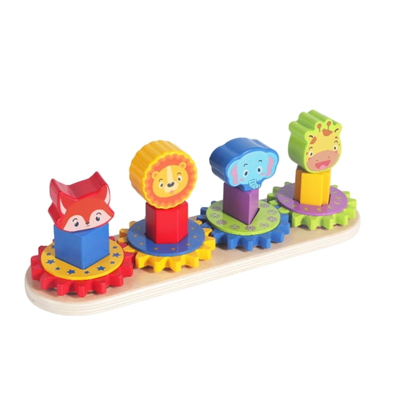 Wooden Animal Gear Toy Mechanical Linkage Wheel Set 3D Statue Logic Thinking Board Game Fine Motor Coordination Set for Adults College Students