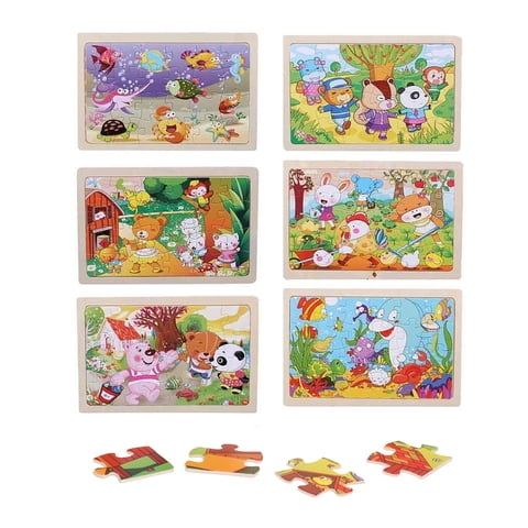 Wooden Animal Jigsaw Puzzles for Toddlers Age 3+, Montessori Preschool Educational Sensory Toys, Fine Motor Hand Eye Coordination Game, Screen-Free Christmas Stocking Stuffer Gift for Boys Girls Kids