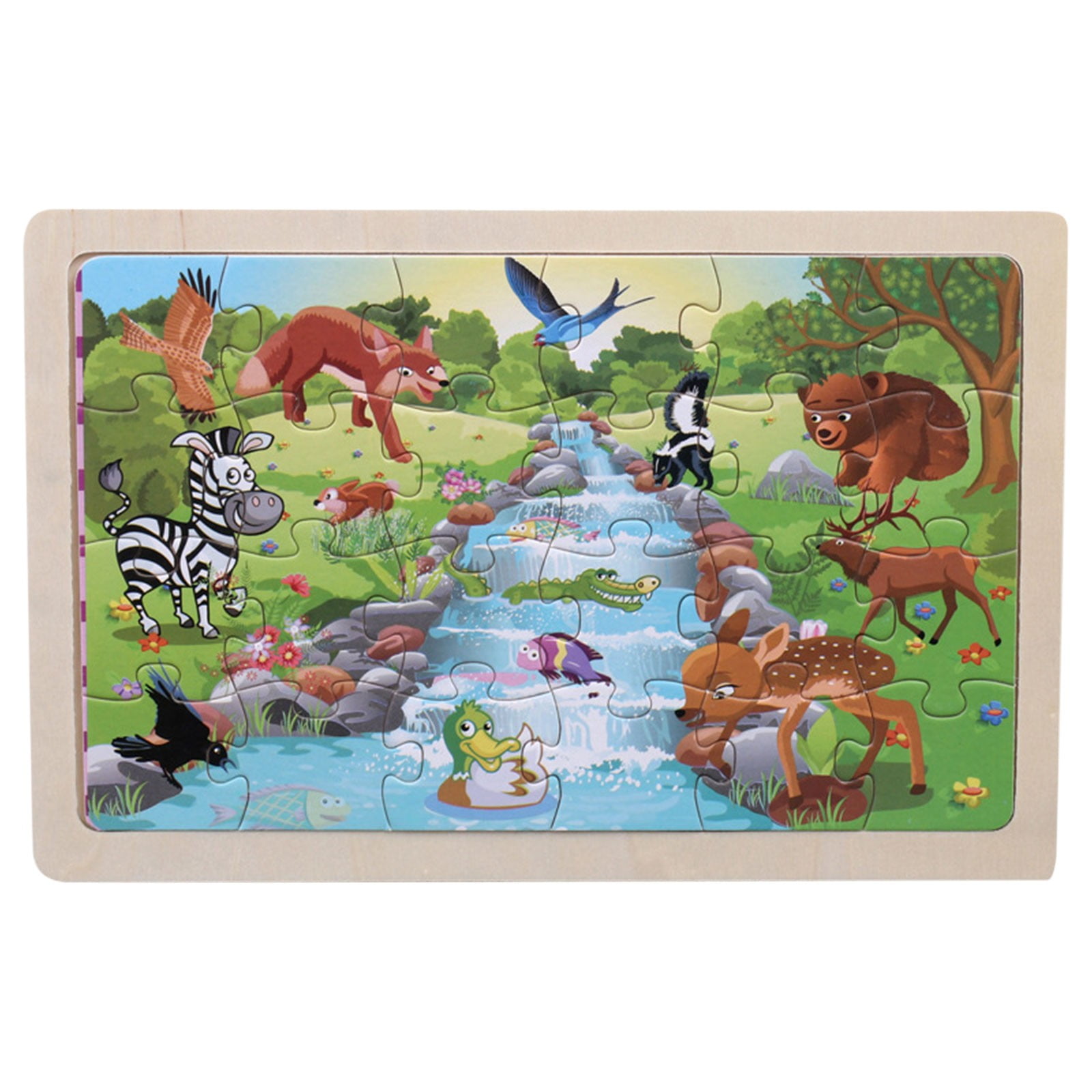 Wooden Animal Puzzles Toy Gift for 1, 2, 3 Years Old Boys Girls ...