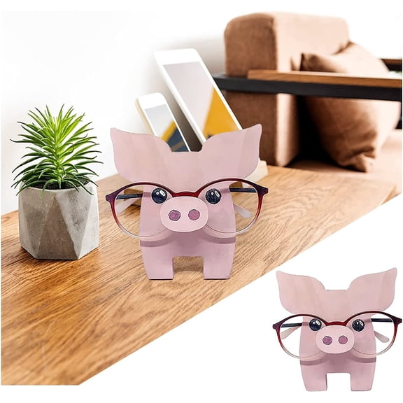 Wooden Animal-Shaped Eyeglass Holder,Handcrafted Decorative Desktop Stand for Home and Office,Gift Idea