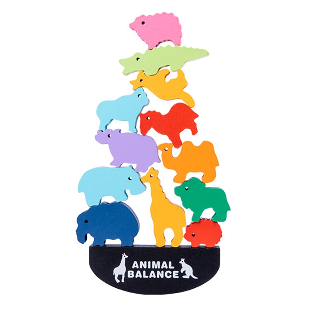 Wooden Animal Stacking Blocks for Toddlers Coordination Game