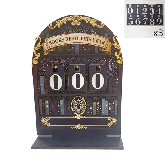 Wooden Annual Reading , 15x11cm Book Log for Readers, Desktop Decor & Goal Setting Journal