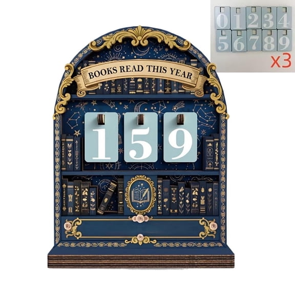 Wooden Annual Reading, 15x11cm Book Log for Readers, Desktop Decor & Goal Setting Journal