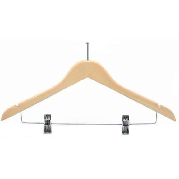 Wooden Anti-Theft Hanger w/Clips
