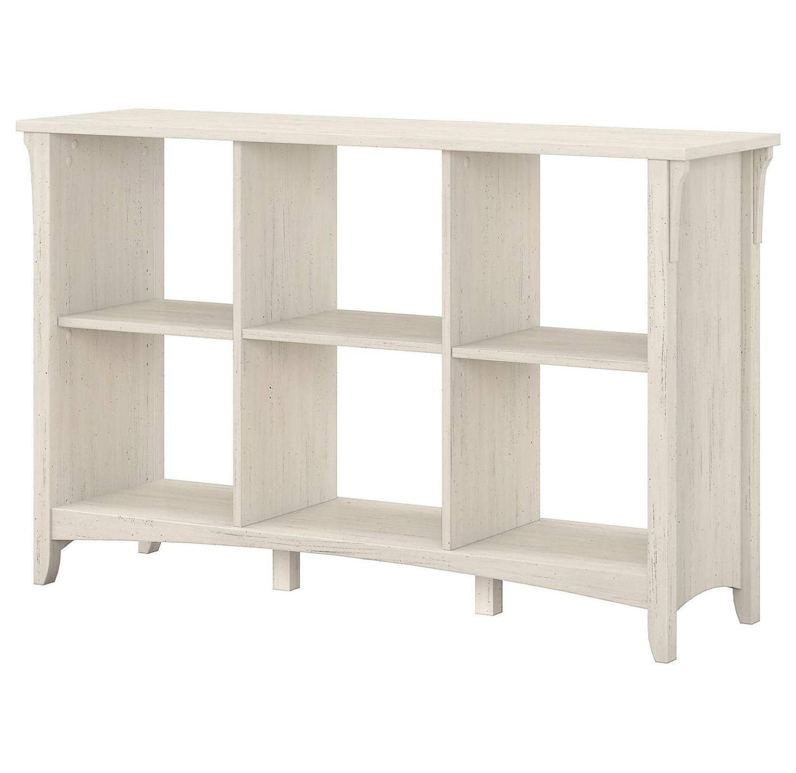 Antique White Adjustable 6-Cube Organizer Bookcase