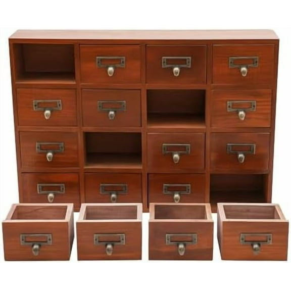 Wooden Apothecary Cabinet16 Drawers Apothecary Cabinet Storage Box Small Cupboards Box Cabinet DrawersVintage Apothecary Chests Rustic Herb Organizer Medicine 19.69 * 3.94 * 13.78in