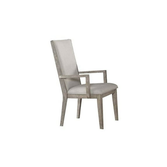 ACME Rocky Arm Chair (Set-2), Fabric & Gray Oak