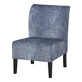 thumbnail image 1 of Wooden Armless Accent Chair with Fabric Upholstery, Blue- Saltoro Sherpi, 1 of 5