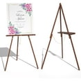 thumbnail image 1 of Wooden Art Easel Stand - 63" Portable Tripod Wood Artist Easel - Adjustable Floor Poster Stand for Painting, Display Show, Wedding - Brown, 1 of 8