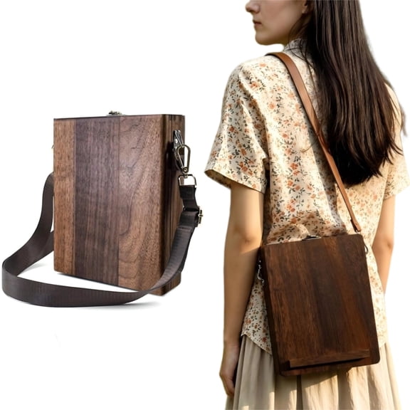 Wooden Artist Messenger Box, Portable Sketch Box Outdoor Drawing Storage Case, Vintage Writer Messenger Box with Removable Shoulder Strap for Travel Camping Creation