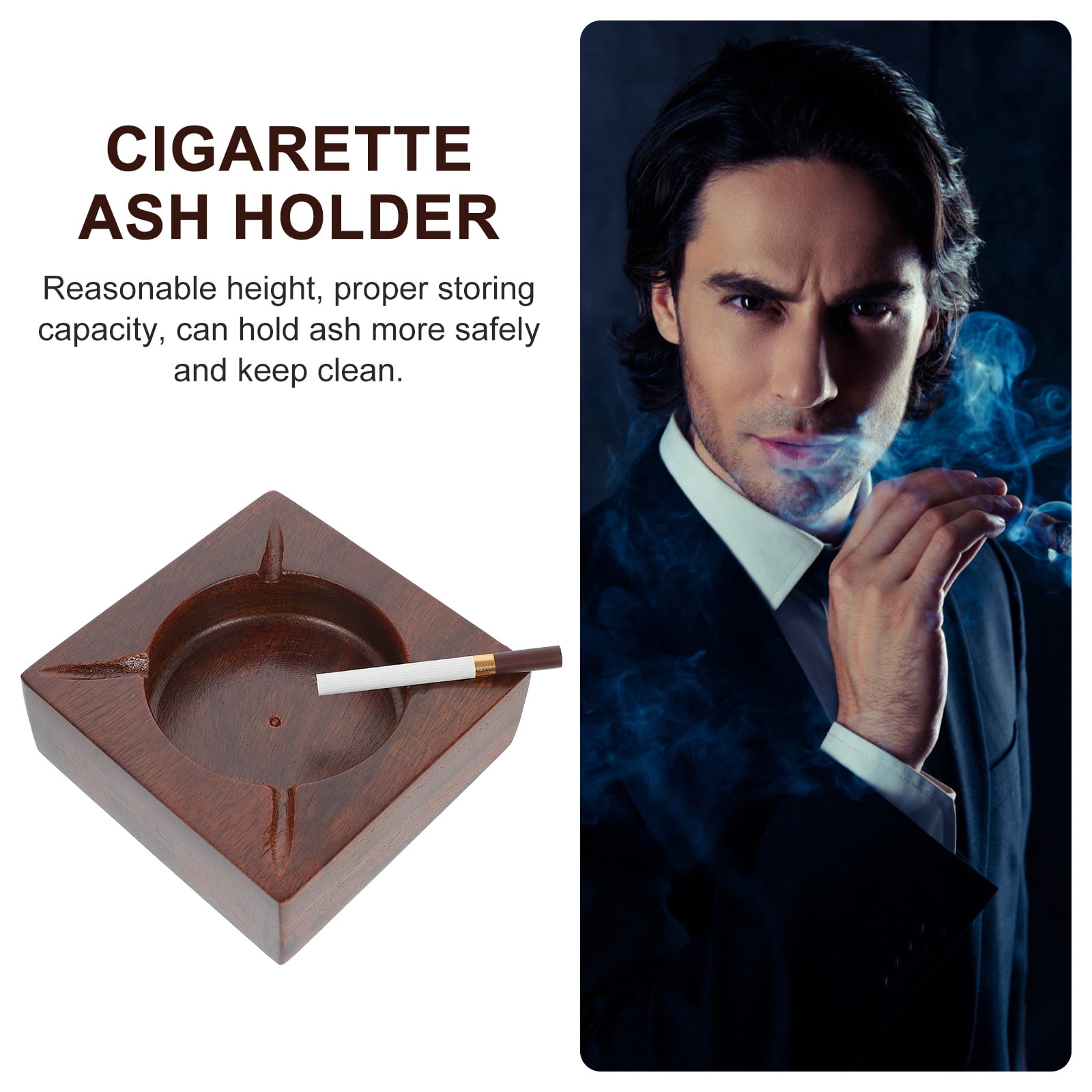 Wooden Ashtray 1 Pc Walnut Ashtray Cigarette Ash Holder Simple Ashtray