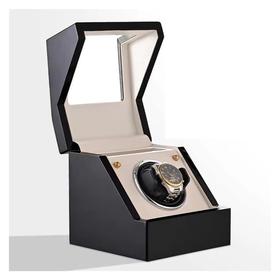 Wooden Automatic Watch Winder Box Finrprint Touch Silent Mechanism Movement Watch Winder Boxes Wristwatch Collecting Tools ,Security and Anti-Theft