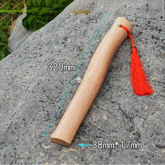 Wooden Axe Handle Replacement Hickory Ergonomic Grip with Red Rope for Enhanced Swing Balance and Shock Absorption​​