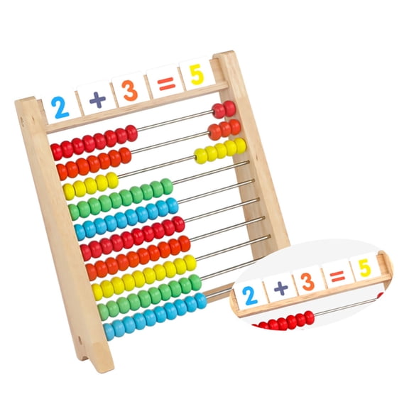 Wooden Baby Abacus Counting Toy with 100 Beads for Early Math Learning