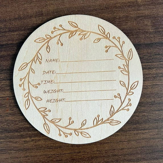 Wooden Baby Announcement Sign, Birth Announcement Sign, Newborn Gift to Baby Shower, Baby Name Announcement Sign Souvenir for Hospital to Share The Joy of Your Baby