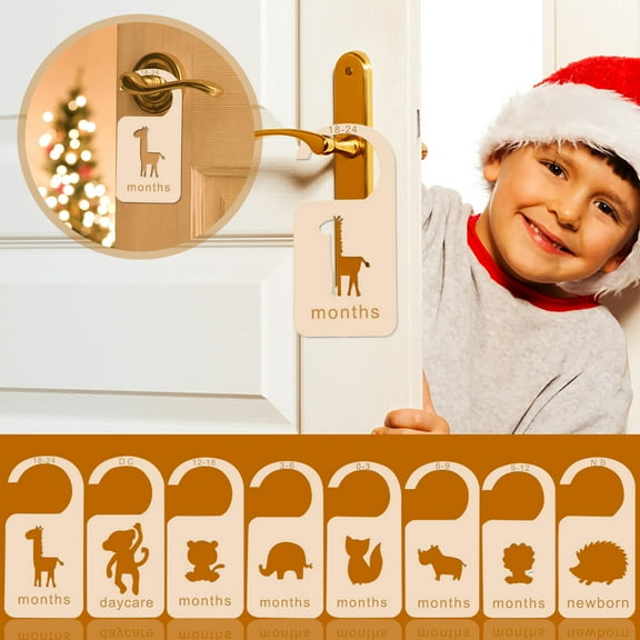 Wooden Baby Closet Dividers for Baby Clothes, Double-Sided Baby Closet Organizer from Newborn to 24 Months - Adorable Nursery Decor Hanger Dividers,Baby Clothing Size Age Dividers