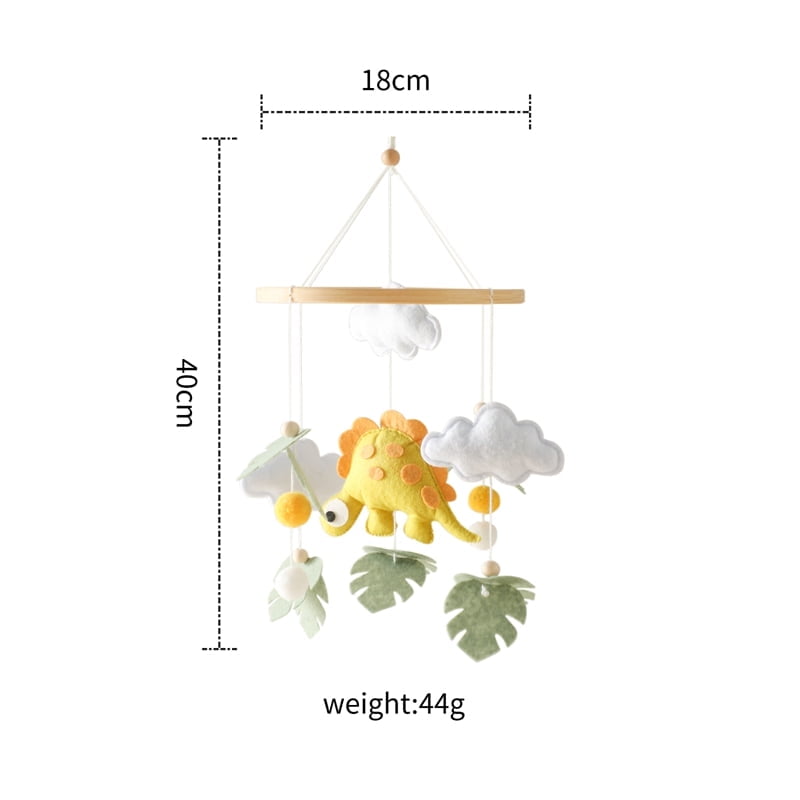 Wooden Baby Crib Mobile – Handmade Crochet Hanging Toy with Gentle Rattle Sounds, Nursery Decor for Newborns 0-12 Months, Infant Bed Bell & Sensory Toy​