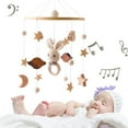 thumbnail image 1 of Baby Crib Mobile Wooden Hanging Baby Bed Cute Rabbit Animals Wood Crocheted Mobile Toys for Bedroom Nursery, 1 of 6