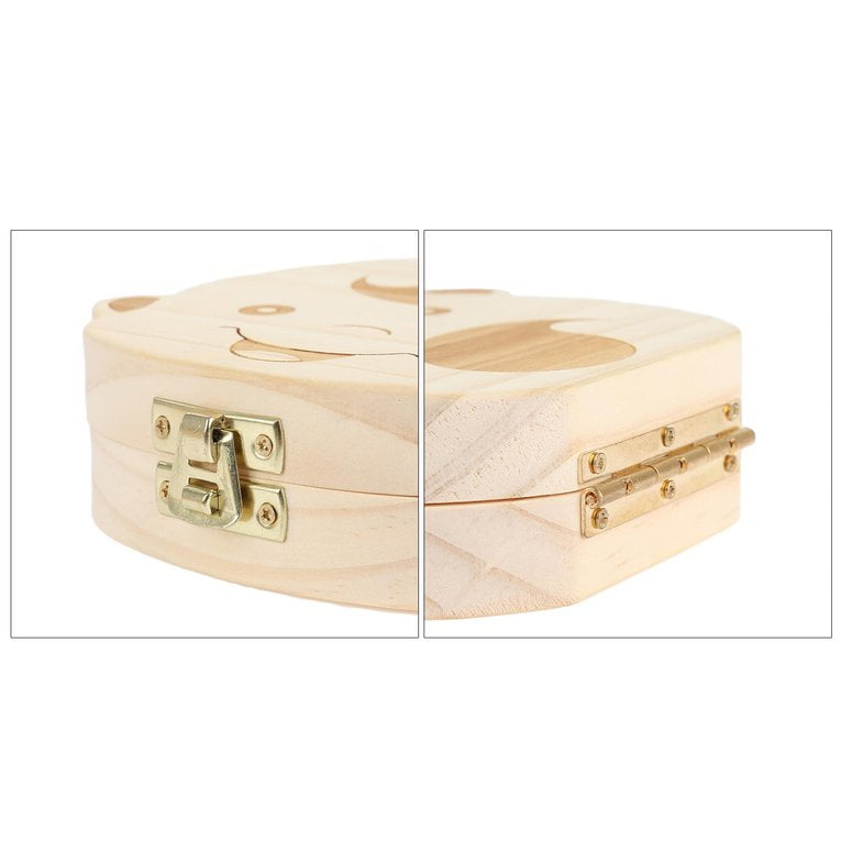 Wooden Baby Kids Tooth Storage Box Baby Teeth Fetal Hair Umbilical Cord