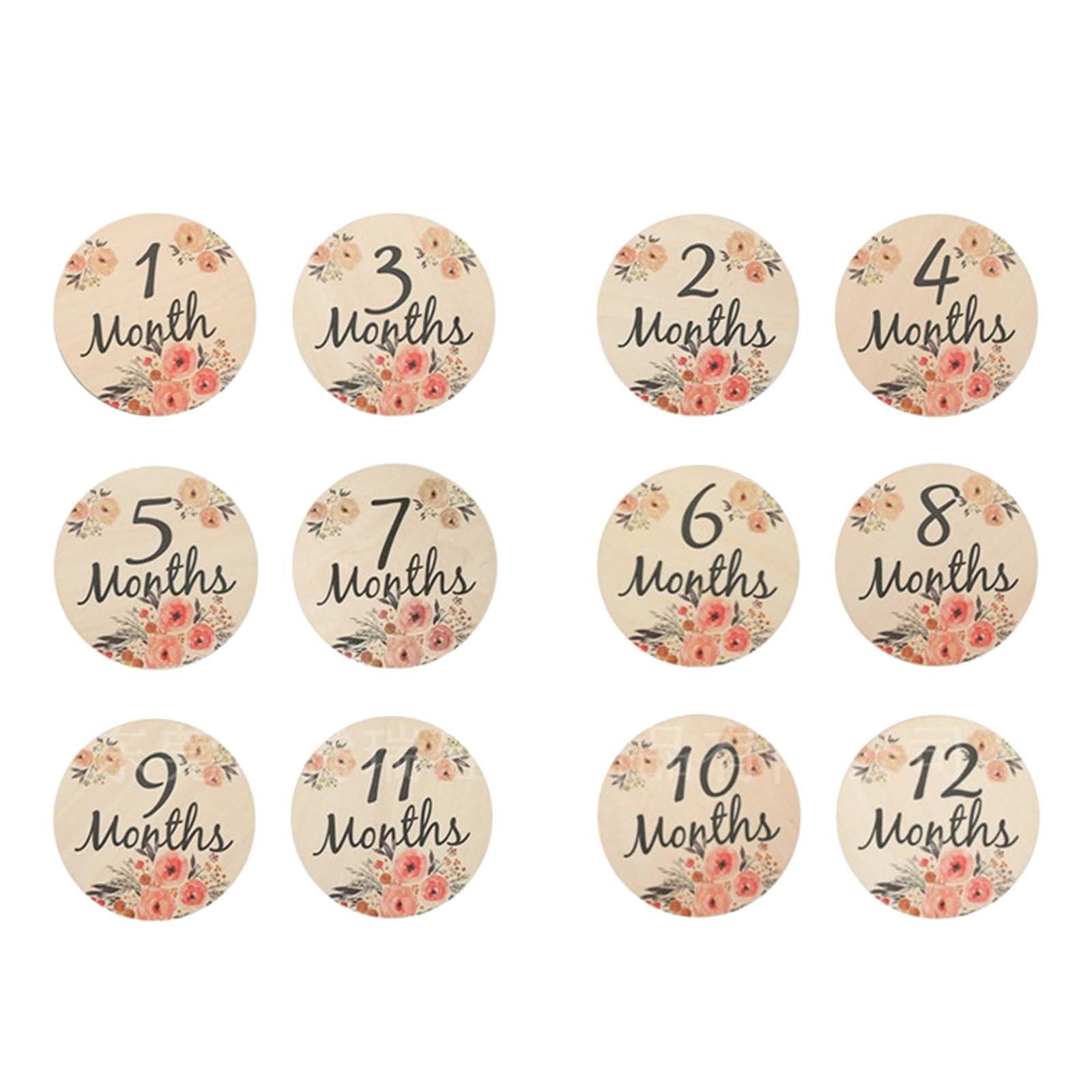 Wooden Baby Monthly Cards Set – Eco-Friendly Baby Milestone Signs for ...