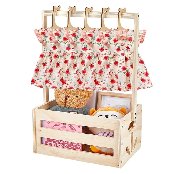 Wooden Baby Shower Closet Crates Baby Storage Crate Gift Baskets with Handles and Hanger Teardrop 230x343x515mm
