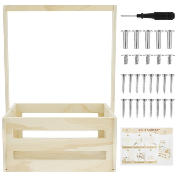 Wooden Baby Shower Crate Closet Multipurpose Baby Shower Gift Basket with Handle Baby Welcome Gift Basket Baby Storage Crate Hamper Decorative Baby Clothes Crate Box for Child Room