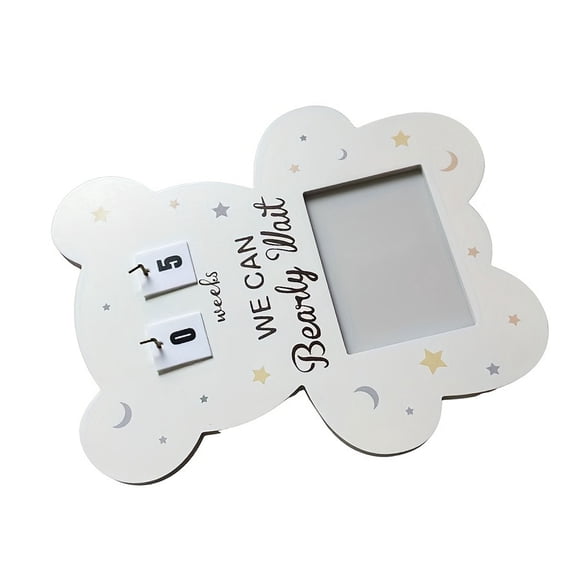 Wooden Baby Sonogram Picture Frame with Countdowns Week Pregnancy Gift For Expecting Parent Ultrasounds Photo Frame