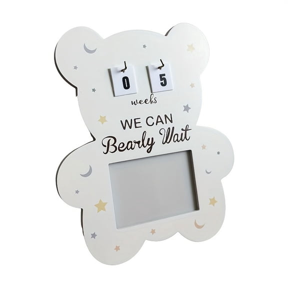Wooden Baby Sonogram Picture Frame with Countdowns Week Pregnancy Gift For Expecting Parent Ultrasounds Photo Frame