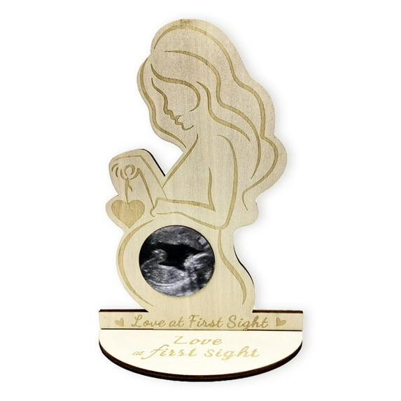 Wooden Baby Ultrasound Photo Frame, Baby Heartbeat Monitor Pregnancy, Love at first Sight Frame, Ultrasound Gift for Pregnant Friend, Pregnant Wife Gifts From Husband wuhaoyueshangmao