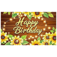 thumbnail image 1 of Wooden Background Happy Birthday Banner with Sunflower Elements Party Supplies Birthday Party Decors Photography Props Backdrop Decorations, 1 of 8