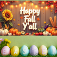 thumbnail image 1 of Wooden Background Happy Fall Autumn Banner Pumpkin Decoration Thanksgiving Harvest for Festival Home Party, 1 of 9