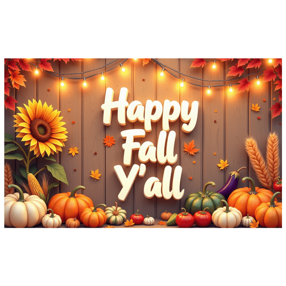 Wooden Background Happy Fall Autumn Banner Pumpkin Decoration Thanksgiving Harvest for Festival Home Party