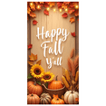 thumbnail image 1 of Wooden Background Happy Fall Banner Autumn Foliage Harvest Theme for Thanksgiving Party Indoor Decoration, 1 of 9