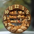 thumbnail image 1 of Wooden Bakery Clock Bread Lovers Gift 10-Inch Silent Wooden Wall Clock, Battery Operated (AA Batteries Not Included), Artistic Home Decor, 1 of 7
