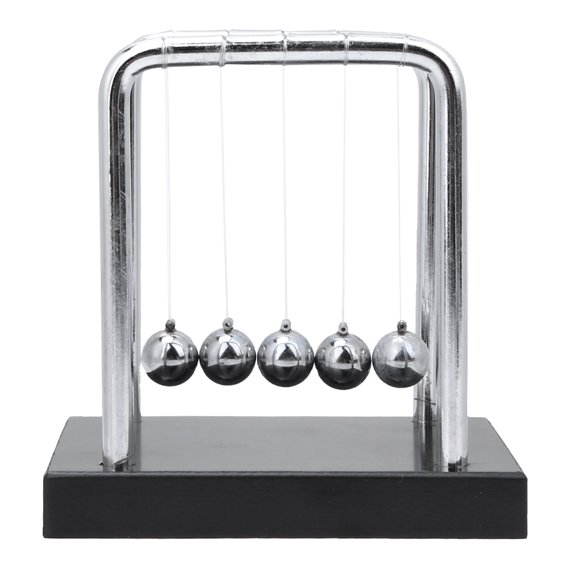Wooden Balance Ball Pendulum Desk Ornament - Creative Physics Stress Relief Decor - Small Size
