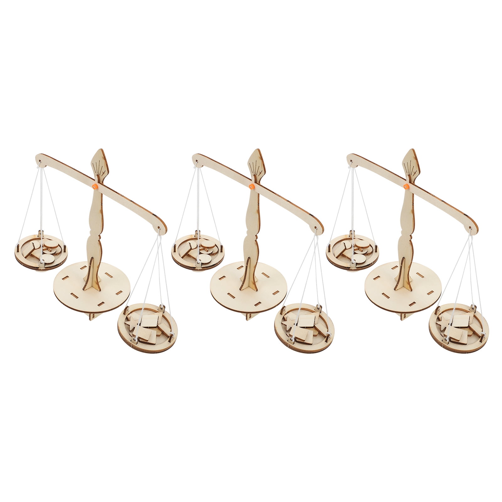 Wooden Balance Scale Toy 3 Sets Creative Wooden Scale Lever DIY Stem
