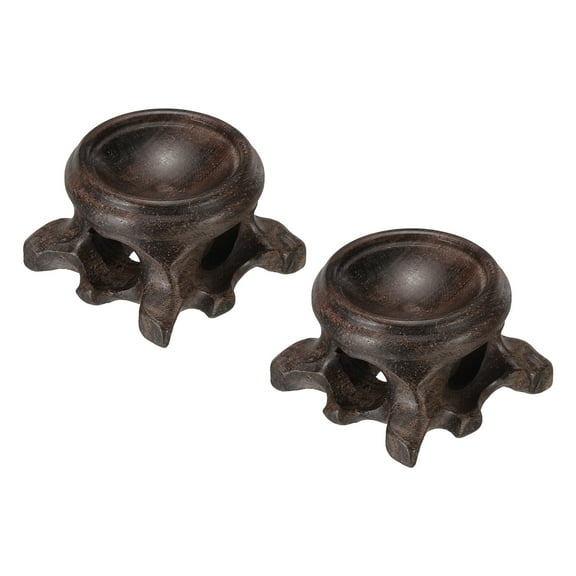 Wooden Ball Stand Holders Displays Base 25mm Dia Black for Crystal Ball 2 Pcs