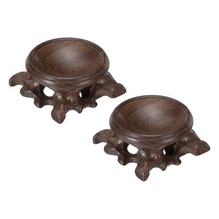 Wooden Ball Stand Holders Displays Base 45mm Dia Black for Crystal Ball 2 Pcs