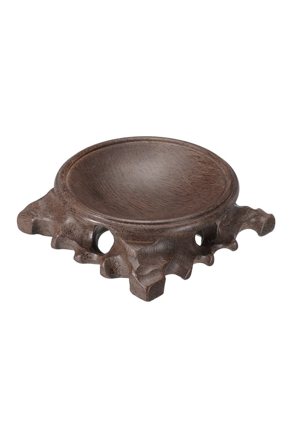 Wooden Ball Stand Holders Displays Base 70mm Dia Black for Crystal Ball Stone