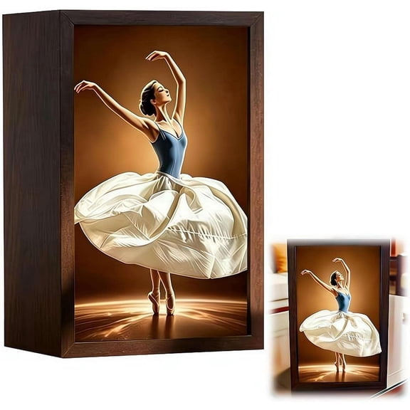 Wooden Ballerina Tissue Box Cover, 3D Ballet Dancer Decorative Tissue Holder for Living Room Bedroom Desk Office Home Decor