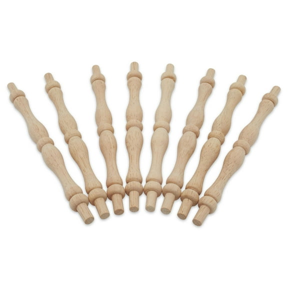Wooden Baluster Spindles 5-3/4", Pack of 25 Oak Wood Spindles for Crafts, Woodworking, and Furniture, by Woodpeckers