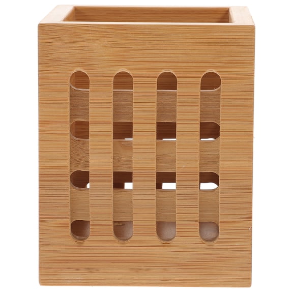 NIAIZEK Beige Bamboo Flatware Holder for Organized Kitchen Countertop