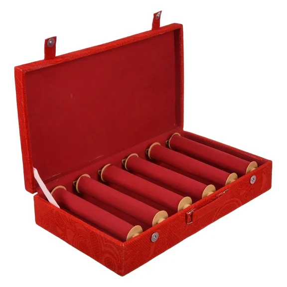 Wooden Bangle Box For Woman|6 Rod Bangle Storage Box Organizer|Solid Lid