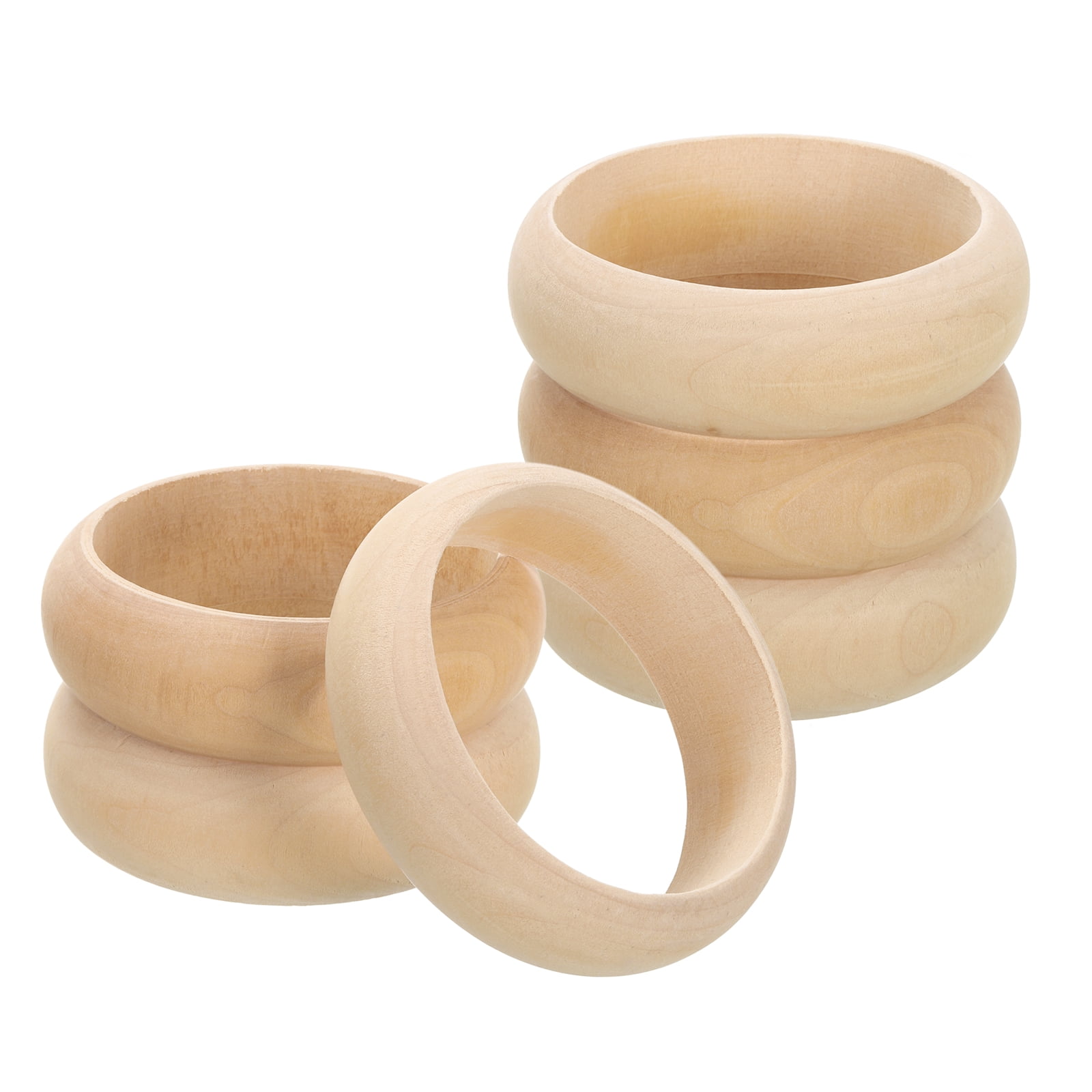 Uxcell 6-Pack Unfinished Wooden Bangle Bracelets - 83mm Diameter, For Macrame, Crafts, DIY - View #11