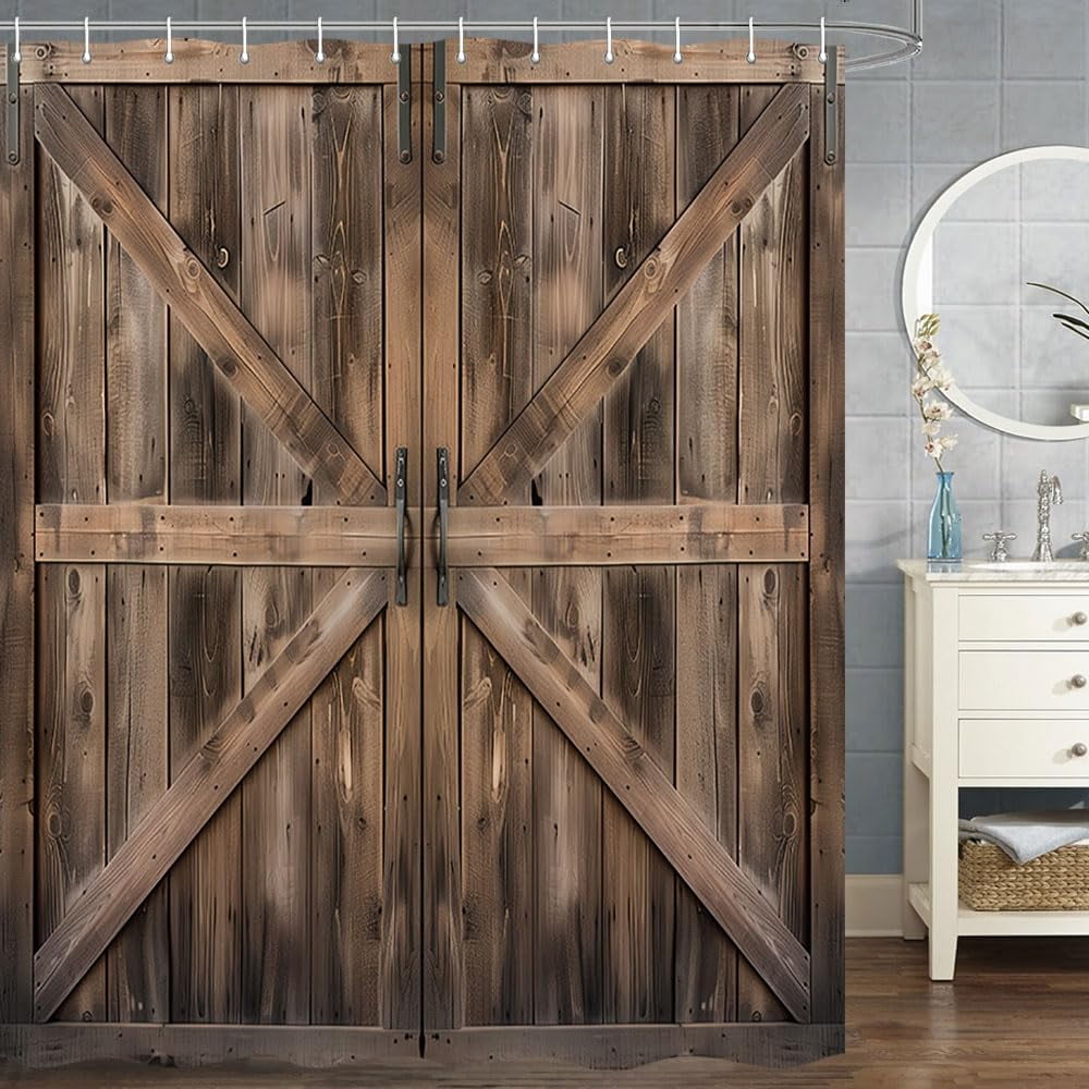 Barn Door Shower Curtainnull